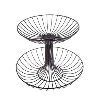 Kovový etažér, černá, 0/4