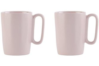 Vialli Design Sada 2 keramických hrnků, 250 ml, růžové, FUORI 30008