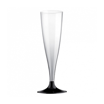 Šampusky hluboké s černým podstavcem - 6 ks