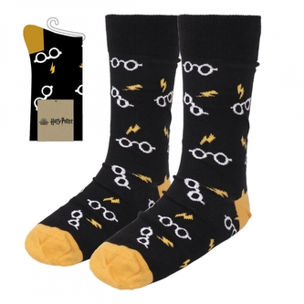 Ponožky černé s brýlemi dámské, Harry Potter