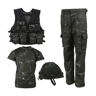 Komplet dětský taktický ARMY COMBO BTP BLACK vel.12-13