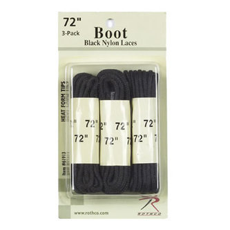 Tkaničky do bot 180cm / 72" ČERNÉ sada 3 párů