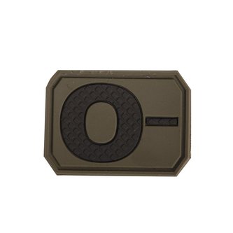 Nášivka plast 3D na suchém zipu krevní skupina 0- ZELENÁ