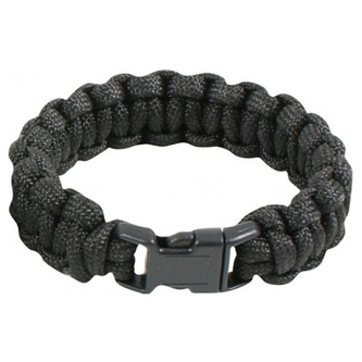 Náramek SURVIVAL PARACORD ČERNÝ 20,5 cm