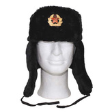 Beranice / Uschanka ruská se znakem ČERNÁ vel.L / 59cm
