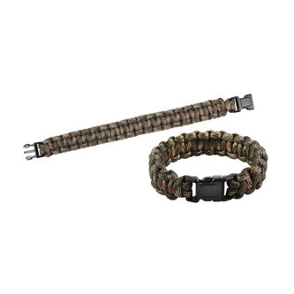Náramek SURVIVAL PARACORD WOODLAND 23 cm