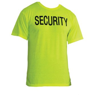 Triko se dvěma nápisy SECURITY krátký rukáv REFLEXNÍ ZELENÁ vel.XXL