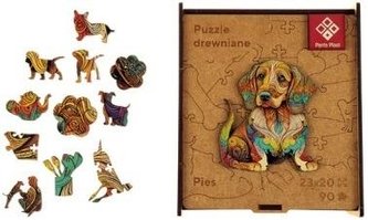 Puzzle "Puppy", dřevěné, A4, 90 ks, PANTA PLAST 0422-0004-05