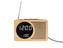 Rádiobudík/Stolní hodiny Retro Radio bamboo 16 cm Karlsson