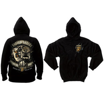 Mikina USMC BULLDOG s kapucí ČERNÁ vel.XL