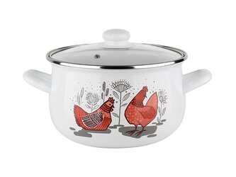 HRNEC SMALTOVANÝ PYZA S POKLIČKOU 18CM 2,9L RUBINKA
