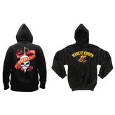 Mikina MARINES SKULL/RIBBON s kapucí ČERNÁ vel.S