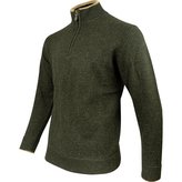 Svetr ASHCOMBE se zipem jehněčí vlna DARK OLIVE vel.L