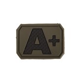 Nášivka plast 3D na suchém zipu krevní skupina A+ ZELENÁ