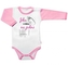 Body dlouhý rukáv s vtipným textem Baby Nellys, Jdu s tátou na jedno, vel. 86, holka; 86 (12-18m)