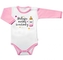 Body dl. rukáv s vtip. textem Baby Nellys,  Miluju noční svačinky, vel. 74, holka; 74 (6-9m)