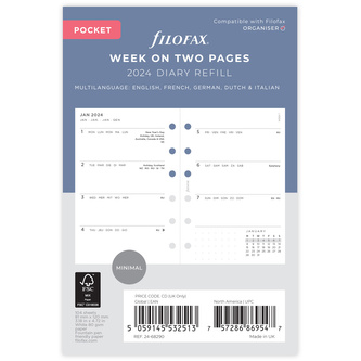 Filofax, Diářový set Minimal 2024, Kapesní