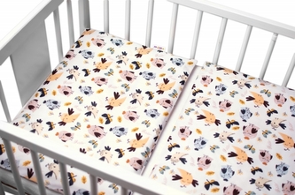 Baby Nellys 2-dílné bavlněné povlečení Ptáčci a Vážky - bílá, 135x100 cm; 135x100