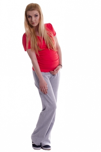 Be MaaMaa Těhotenské tepláky - šedý melírek, vel. XL; XL (42)