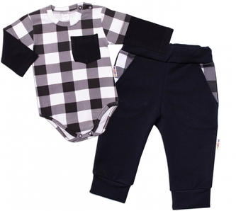 G-baby 2-dílná sada body dl. rukáv, tepláčky Kárko, černá/bílá; 68 (3-6m) G-baby 2-dílná sada body dl. rukáv, tepláčky Kárko, černá/bílá; 68 (3-6m)