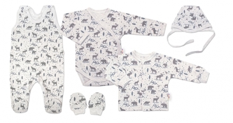 Baby Nellys Novorozenecká sada do porodnice, Hory, šedá, vel. 62; 62 (2-3m)