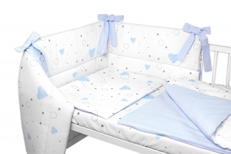 Mantinel s povlečením 3D bavlněná sada, I love Boy, 120x90 cm Baby Nellys, modrý/bílý; 120x90 Mantinel s povlečením 3D bavlněná sada, I love Boy, 120x90 cm Baby Nellys, modrý/bílý; 120x90