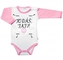 Body dlouhý rukáv s vtipným textem Baby Nellys, To dáš Tati!, vel. 86, holka; 86 (12-18m)