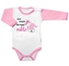 Body dlouhý rukáv s vtipným textem Baby Nellys, Keď nespím ja, tak nespí nikto, holka; 56 (1-2m)