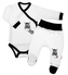 Baby Nellys 2-dílná sada body dl. rukáv + polodupačky, bílá - Zebra, vel. 68; 68 (3-6m)