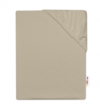 Baby Nellys Dětské jersey prostěradlo do postýlky - cappuccino, 140 x 70 cm; 140x70