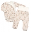 2-dílná sada body zap. bokem + polodupačky, Baby Nellys, Sweet Candy - krémová; 56 (1-2m)