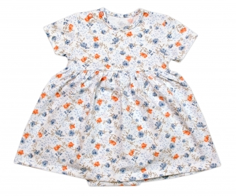 Sukničkobody kr. rukáv, bavlna, Mrofi, Lena - bílá/modrá; 62 (2-3m)