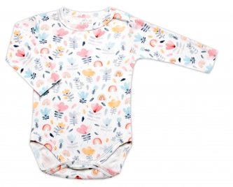 Bavlněné body dlouhý rukáv Louka K-Baby, bílé, vel. 74; 74 (6-9m)