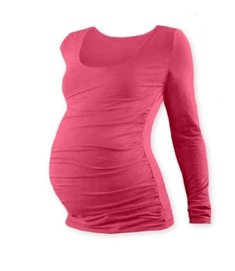JOŽÁNEK Těhotenské triko JOHANKA s dlouhým rukávem - lososově růžová, vel. L/XL; L/XL
