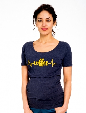 Be MaaMaa Těhotenské/kojicí triko kr. rukáv, Coffee - jeans Be MaaMaa Těhotenské/kojicí triko kr. rukáv, Coffee - jeans