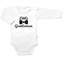 Body dl. rukáv Little Gentleman, bavlna Baby Nellys, bílo/černé, vel. 74; 74 (6-9m)