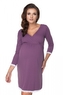Be MaaMaa Těhotenská, kojící noční košile s krajkou, 3/4 rukáv - fialová, vel. L/XL