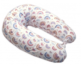 Kojící polštář/relaxační poduška, EPS kuličky, Duha, pudrová, Baby Nellys Kojící polštář/relaxační poduška, EPS kuličky, Duha, pudrová, Baby Nellys