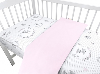 Baby Nellys 2-dílné bavlněné povlečení, Koloušek - růžový, 135 x 100