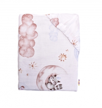 Baby Nellys Bavlněné prostěradlo, Sweet Dreams, bílá, 140 x 70 cm; 140x70