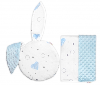 Sada do kočárku s oušky 2D, minky/bavlna, I love Boy Baby Nellys, modrá/bílá Sada do kočárku s oušky 2D, minky/bavlna, I love Boy Baby Nellys, modrá/bílá