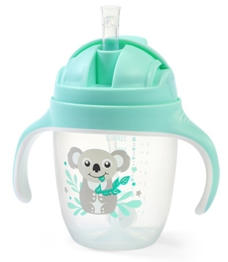 Nekapající hrneček se zatíženým brčkem BabyOno, 240 ml, mátový Nekapající hrneček se zatíženým brčkem BabyOno, 240 ml, mátový