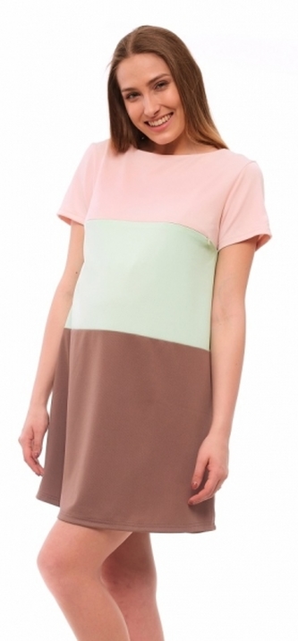 Be MaaMaa Těhotenské, kojící šaty kr. rukáv - béžové, vel. L/XL; L/XL Be MaaMaa Těhotenské, kojící šaty kr. rukáv - béžové, vel. L/XL; L/XL