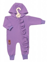 Teplákový overal s volánkem a kapucí GIRL, Baby Nellys, fialový, vel. 62; 62 (2-3m)