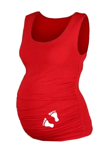 Top, tílko Dana s potiskem Nožiček  - červené, vel. S/M; S/M