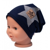 Dětská čepice bavlna, Baby Star, Baby Nellys, granát, vel. 92/98; 92/98 (18-36m)