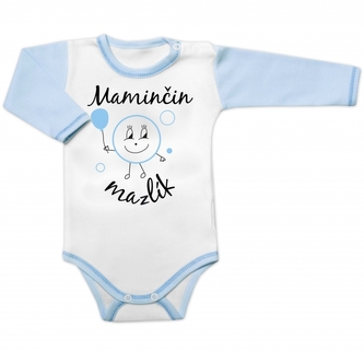 Body dlouhý rukáv s vtipným textem Baby Nellys, Maminčin mazlík, vel. 86; 86 (12-18m)