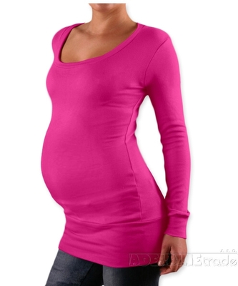 Be MaaMaa Triko, tunika nejen pro těhotné Nelly - růžová, vel. L/XL; L/XL