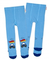 Baby Nellys Bavlněné punčocháče Autíčko - modré, vel. 104/110