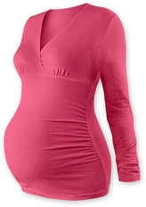 JOŽÁNEK Těhotenské triko/tunika dlouhý rukáv EVA - losos. růžové; L/XL